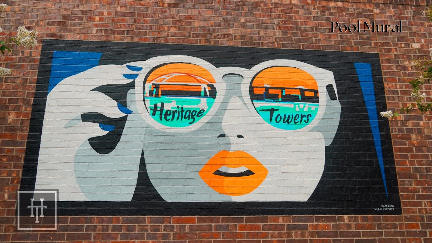 A mural on the side of a building