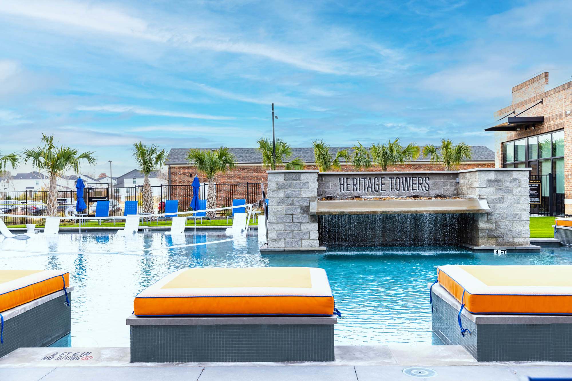 The swimming pool at Heritage Towers